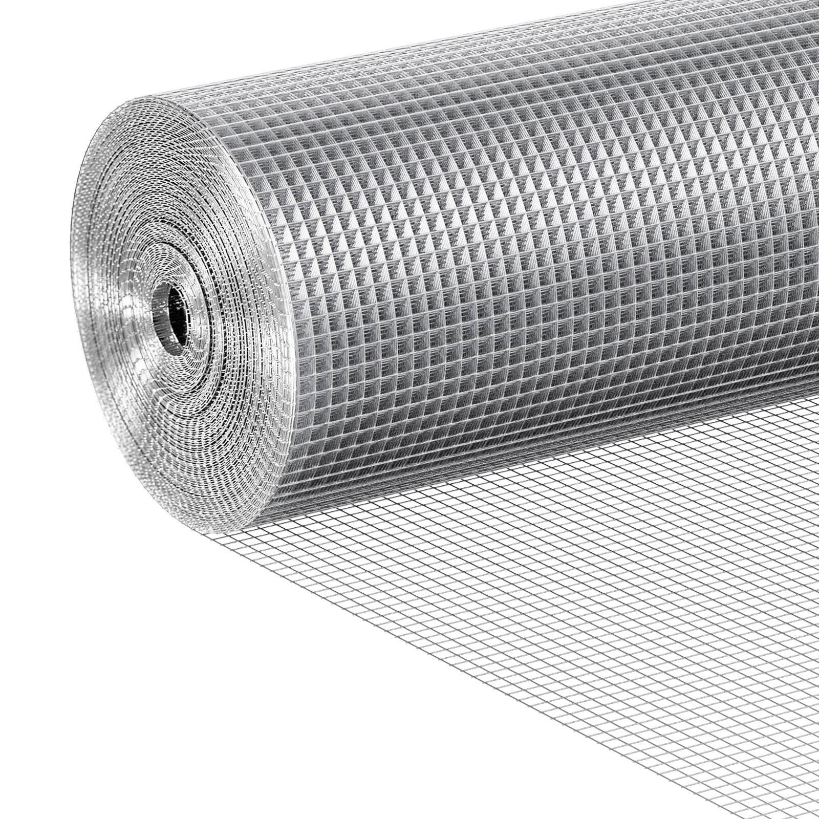 Front. VEVOR - Hardware Cloth 1/4 inch 36 inch x 100 ft 23 Gauge Chicken Wire Fence, Hot-Dip Galvanized After Welding Metal Wire Mesh - Silver.