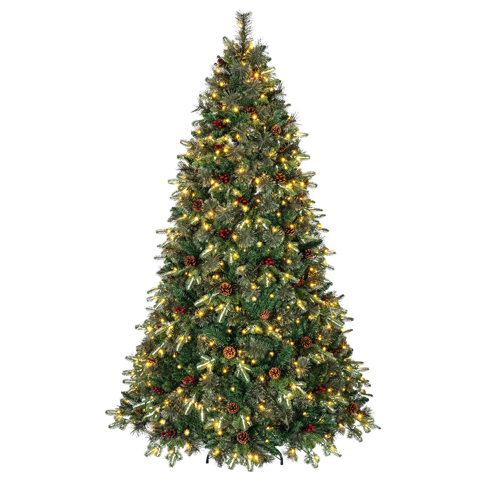 Alt View 9. Costway - Costway 7 FT Balsam Fir Christmas Tree with 1198 Full Branch Tips, Pine Needles, 450 Lights - Green.