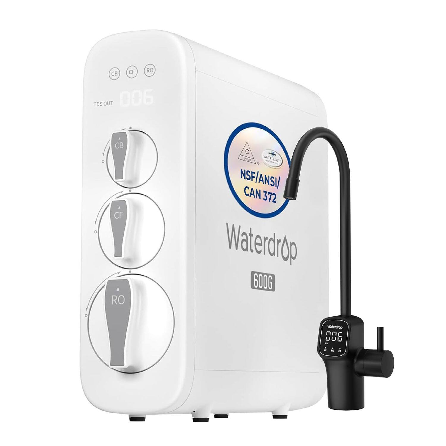 Waterdrop G3P600 Tankless Reverse Osmosis Under Sink Water Filter ...