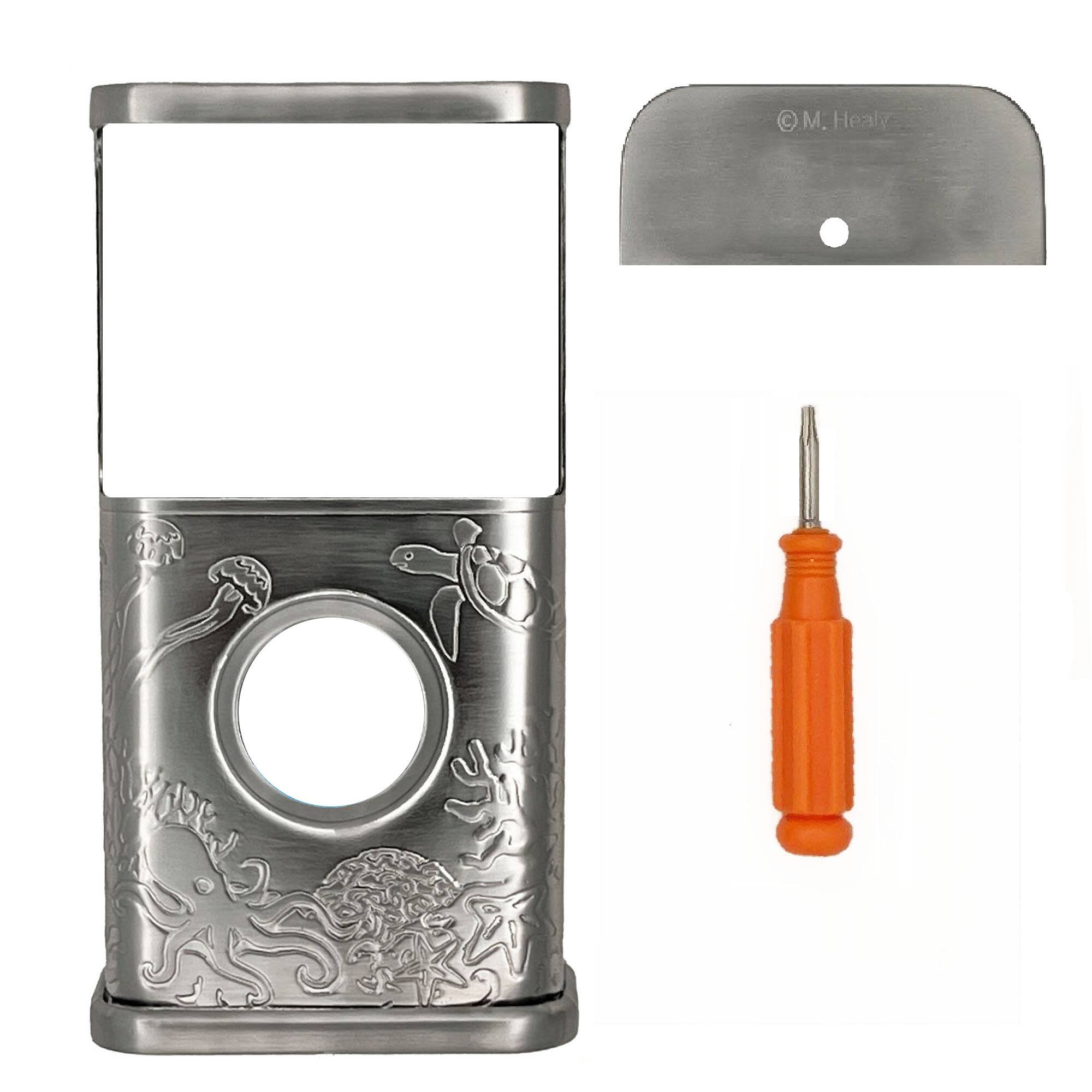 Back. Michael Healy - Coastal Video Doorbell Cover (Ring 3, 3 Plus, 4, Battery Plus and Battery Pro) - Nickel Silver.