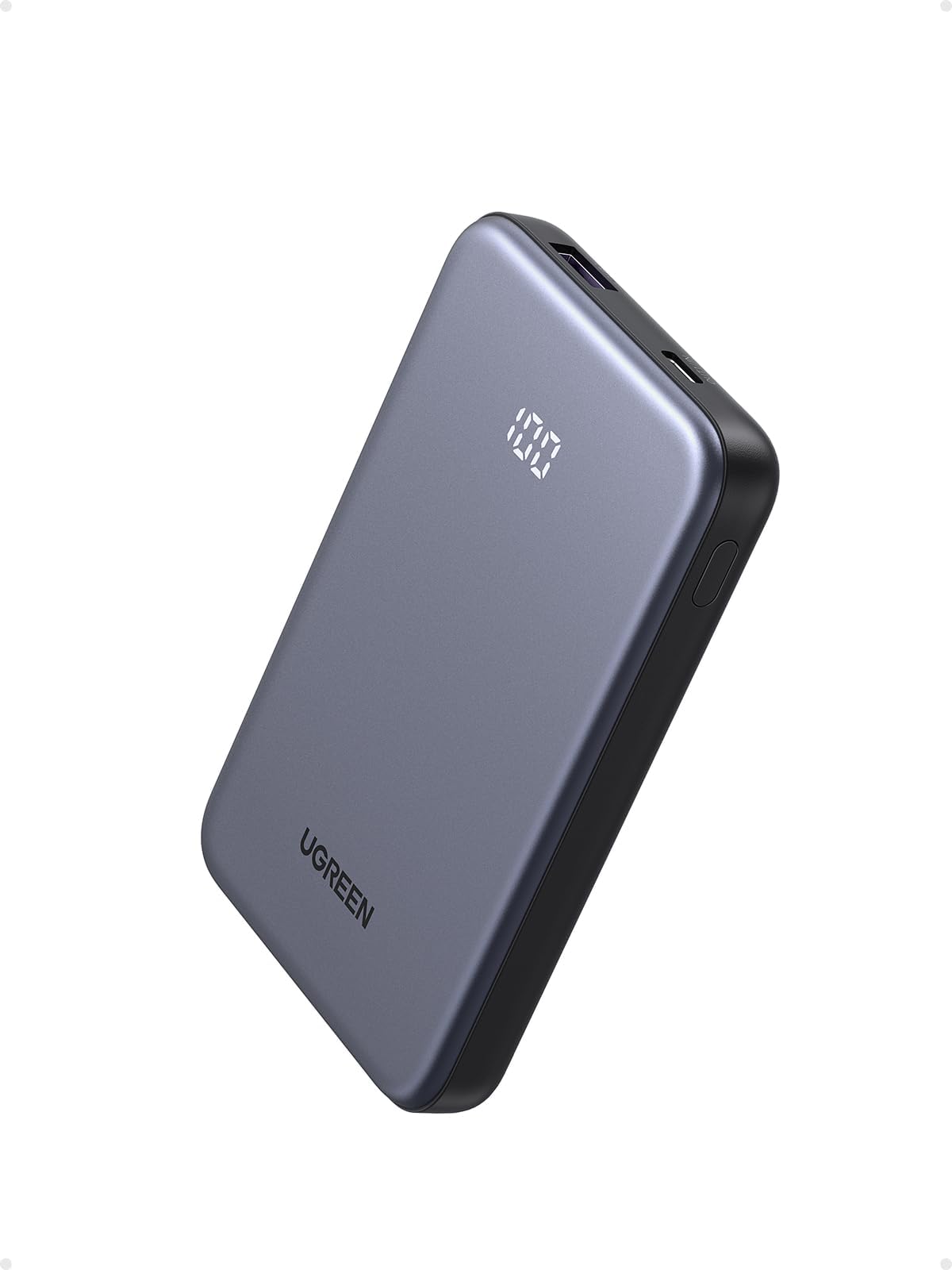 Front. ESBANY - Power Bank 10,000mAh 22.5W, Compact Portable Charger USB-C PD3.0 Travel Fast Charging Battery Pack with Digital Display.