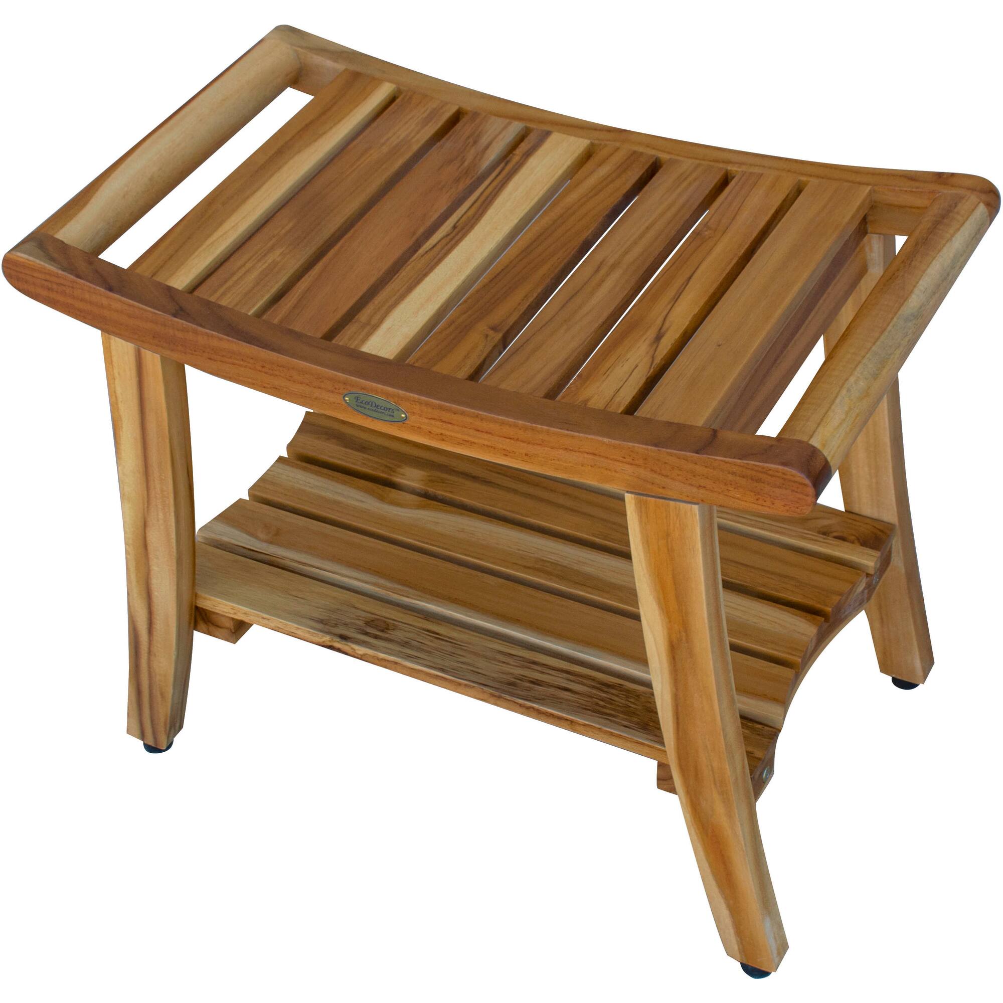 Back. EcoDecors - EcoDecors 24 Inch Harmony Natural Color Waterproof Teak Wood Shower Bench - EarthyTeak.