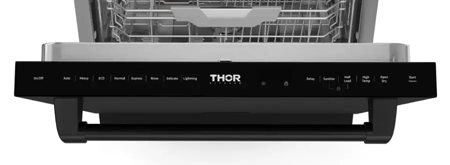 On/Off Auto Heavy ECO Normal Express Rinse Delicate Lightning THOR Delay Sanitize Half Load High Temp Open Dry Start Resume
