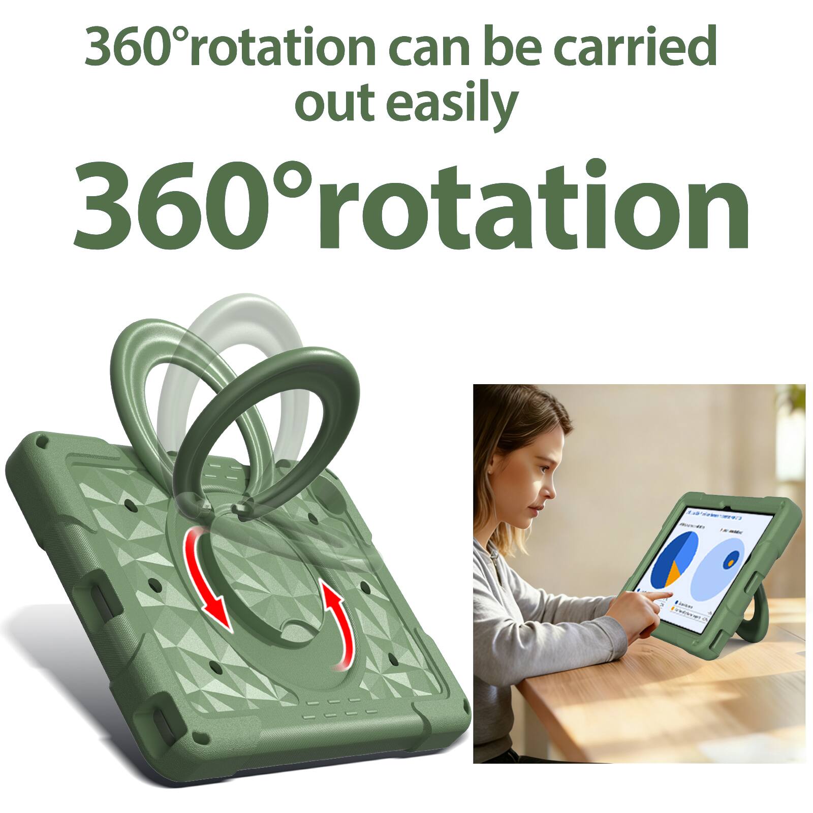 360° rotation can be carried out easily  
360° rotation