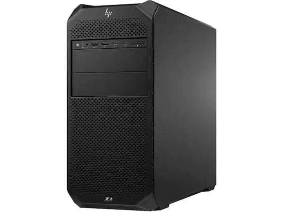 Front. HP - HP Z4 G5 Workstation - 1 x Intel Xeon W 6-Core w3-2423 2 GHz - 16 GB DDR5 RAM - 512 GB SSD - Intel W790 - Windows 11 Pro - Black.