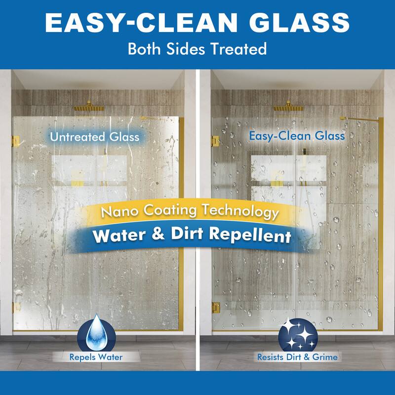 EASY-CLEAN GLASS  
Both Sides Treated  

Untreated Glass  
Easy-Clean Glass  

Nano Coating Technology  
Water & Dirt Repellent  

Repels Water  
Resists Dirt & Grime