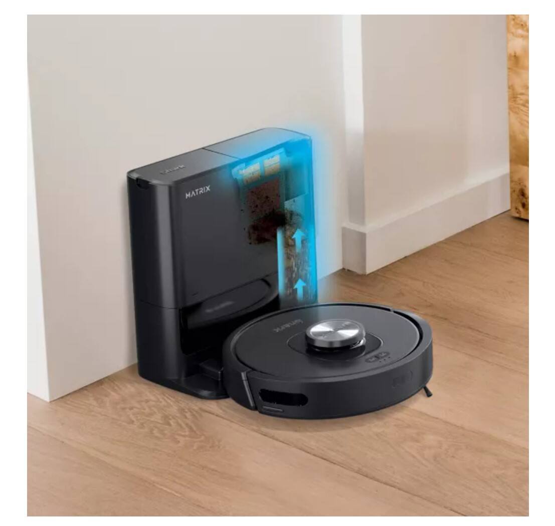Alt View 3. Shark - R-RV2310AE Matrix Self-Empty Robot Vacuum for Carpets & Hardfloors with 45-Day Bagless Base - Refurbished Excellent - Black.