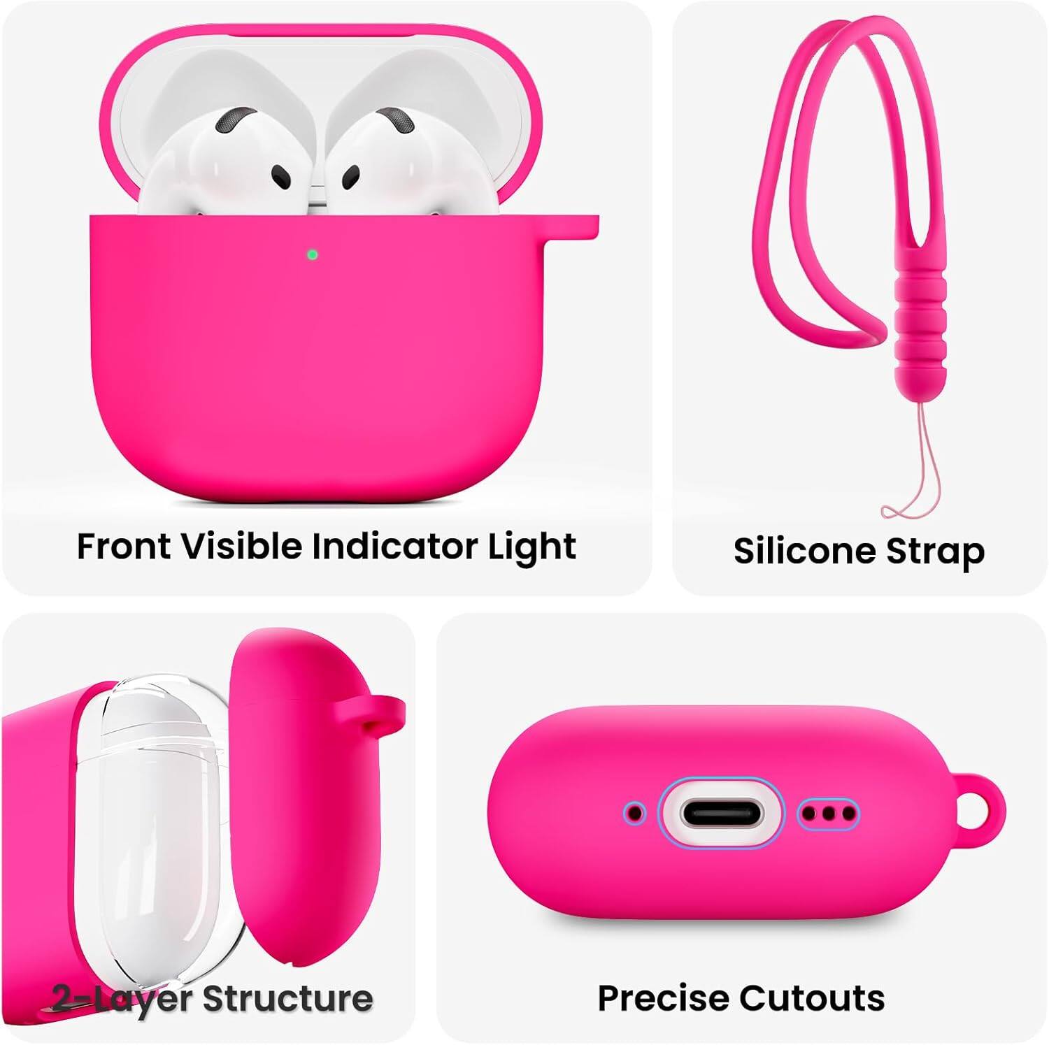 Front Visible Indicator Light  
Silicone Strap  
2-Layer Structure  
Precise Cutouts