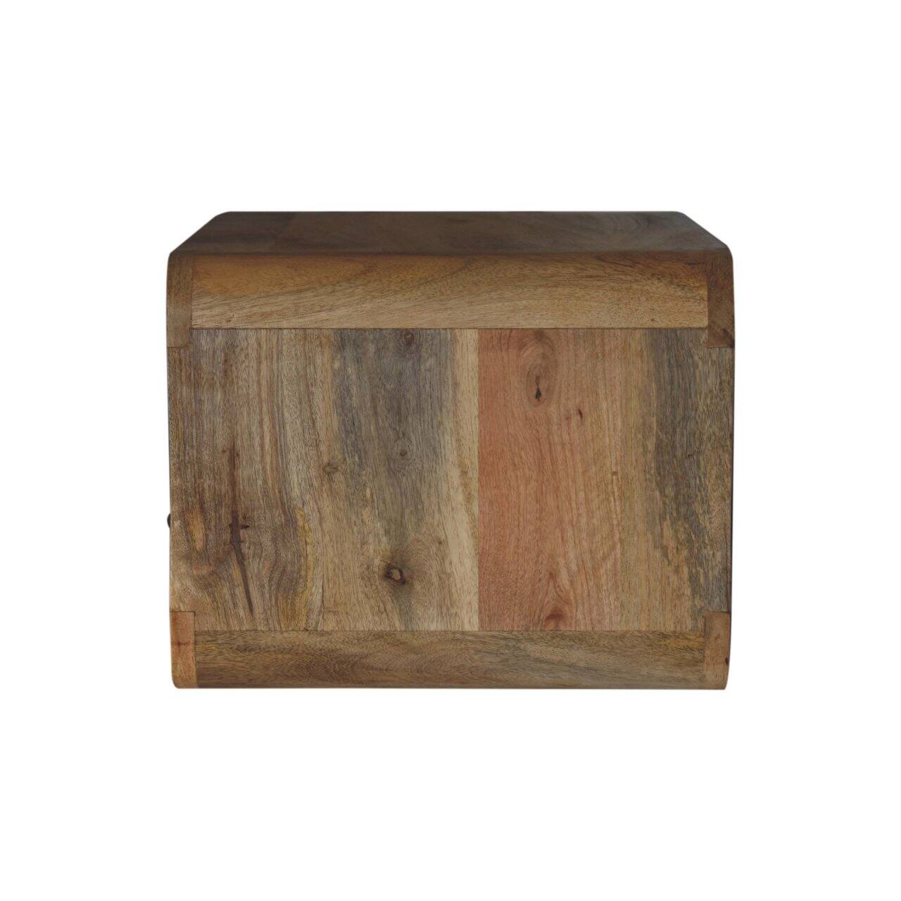 Alt View 5. Artisan Furniture - Artisan Furniture Solid Wood Large Oak-ish Curve Upper Slot Floating Bedside, 1 Drawer, 1 Open Slot, Brown - Brown.