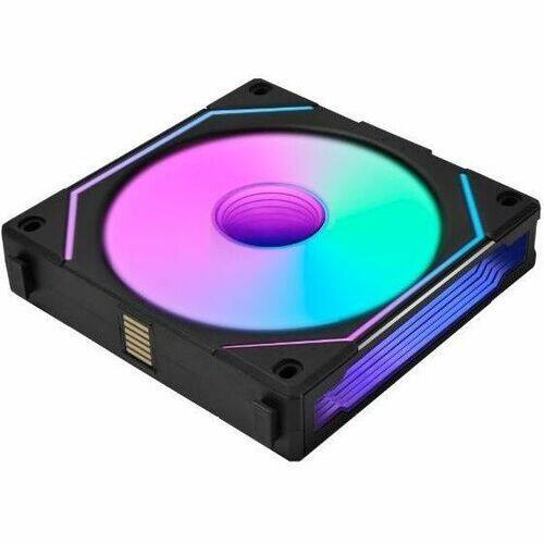 Angle. Lian Li - LIAN LI UNI FAN SL INFINITY 120 RGB BLACK  REVERSE BLADE VERSION ---UF-RSLIN120-1B (No controller included) - Black.