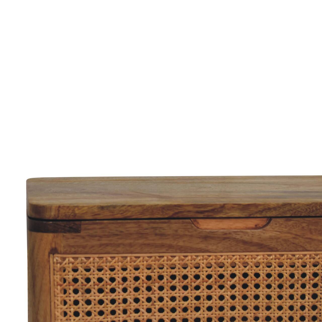 Alt View 1. Artisan Furniture - Artisan Furniture Solid Wood Larissa Lid-up Storage Stool - Beige.