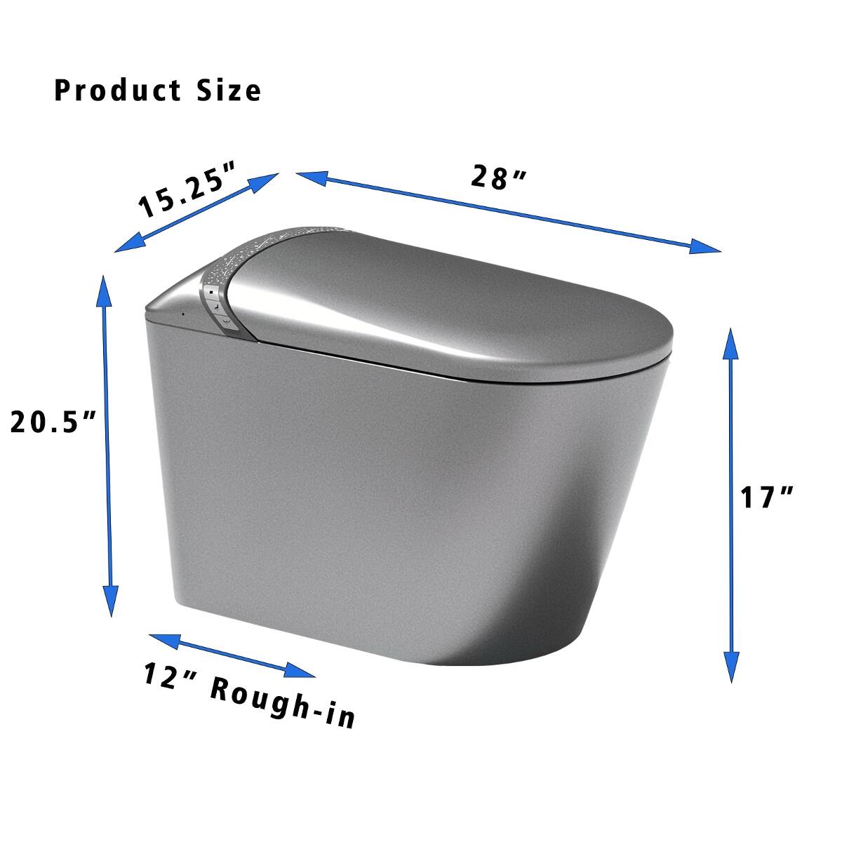 Product Size  
15.25"  
28"  
20.5"  
17"  
12" Rough-in