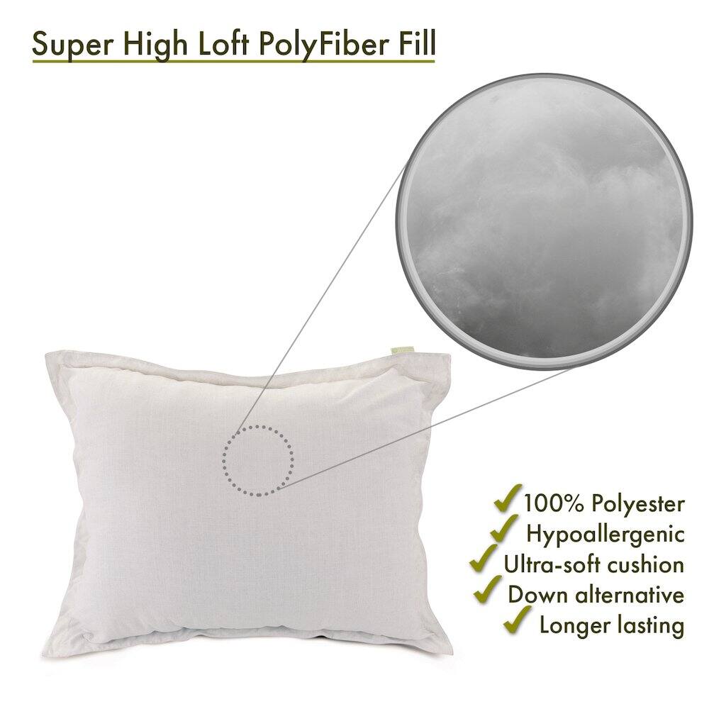 Super High Loft PolyFiber Fill

- 100% Polyester
- Hypoallergenic
- Ultra-soft cushion
- Down alternative
- Longer lasting