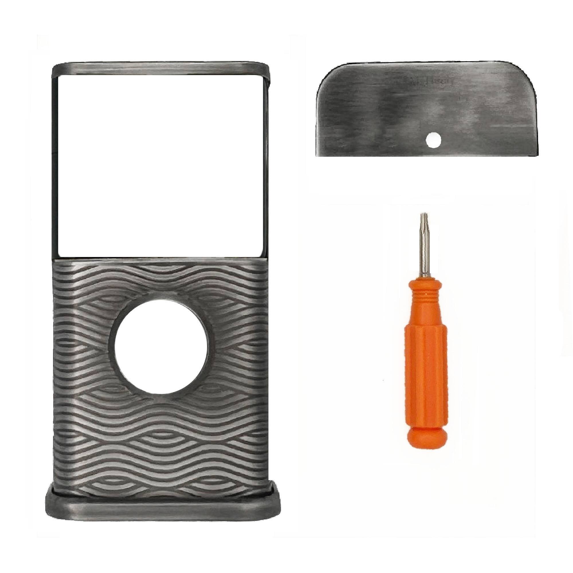 Back. Michael Healy - Waves Video Doorbell Cover (Ring 3, 3 Plus, 4, Battery Plus and Battery Pro) - Antique Pewter.