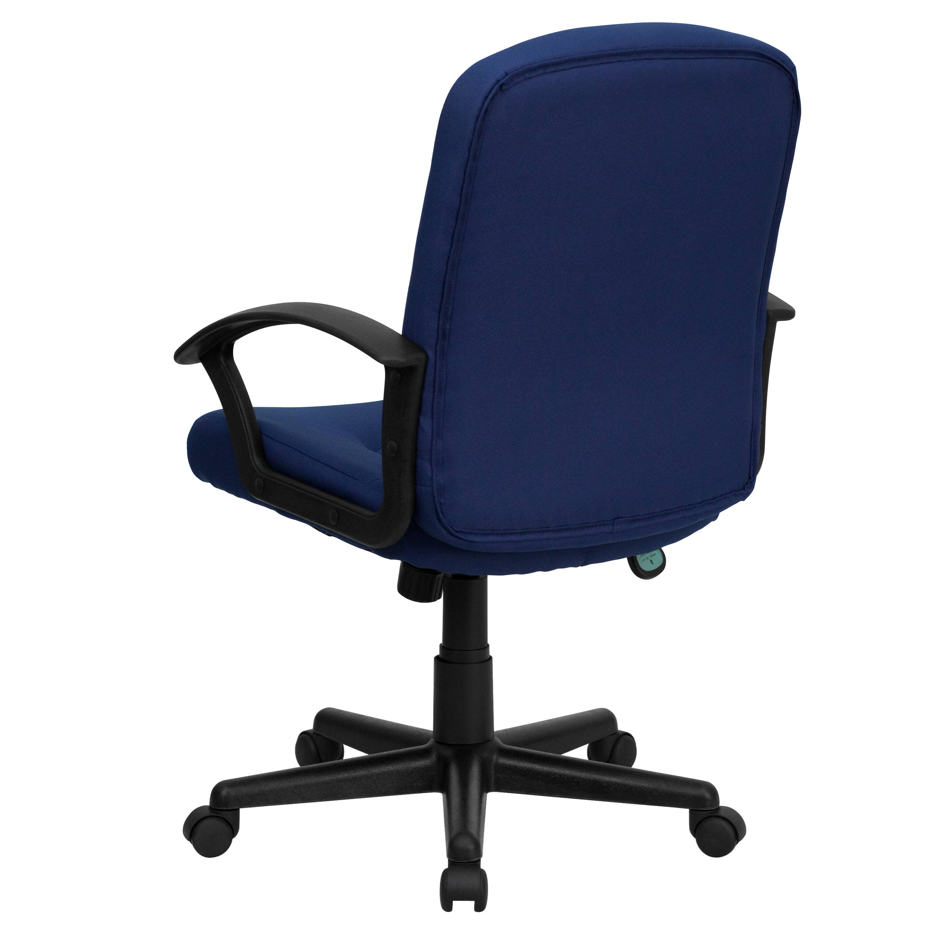 Alt View 5. Emma + Oliver - Mid-Back Fabric Executive Swivel Office Chair with Nylon Arms - Navy.