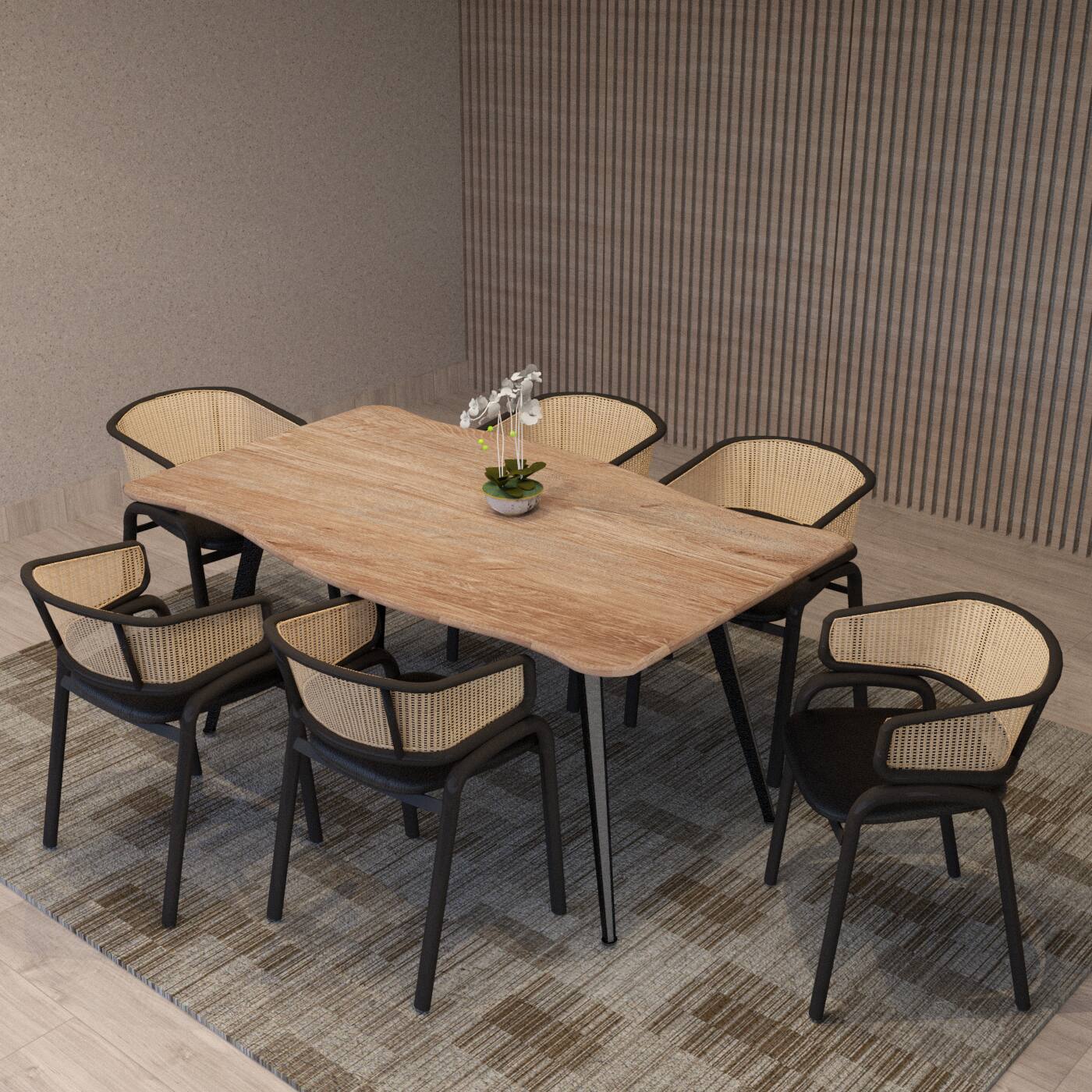 Angle. LeisureMod - Ervilla 4-PCS Modern Upholstered Kitchen Dining Chair - Comfortable Velvet Cushion & Powder-Coated Metal Frame - Black.