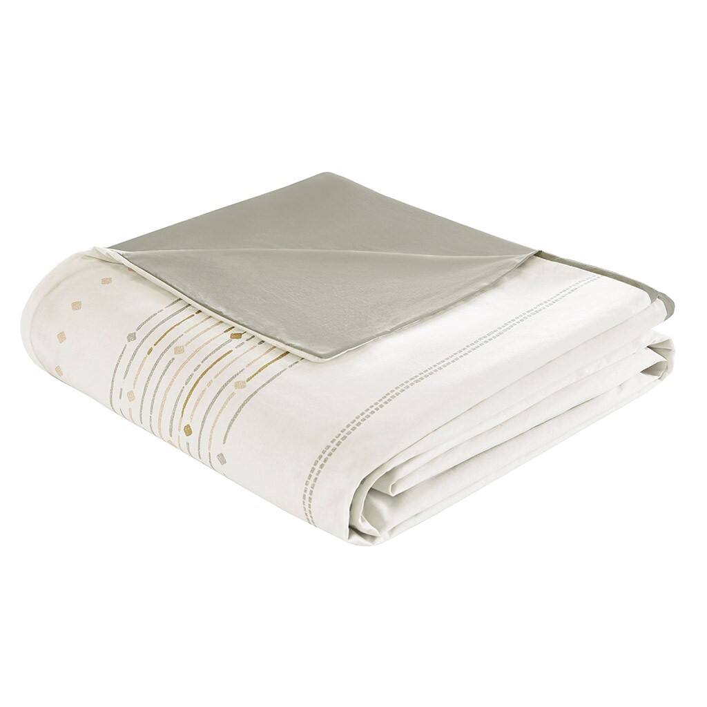 Alt View 4. Gracie Mills - Gracie Mills Hogan Boho Chic Cotton Duvet Cover Set with Tassels - Off White/Gray.