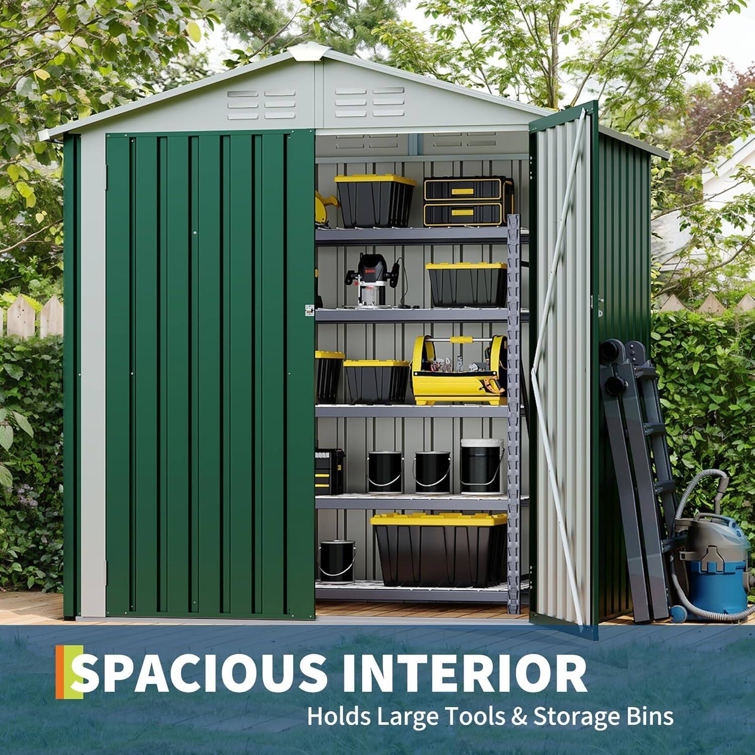 SPACIOUS INTERIOR  
Holds Large Tools & Storage Bins