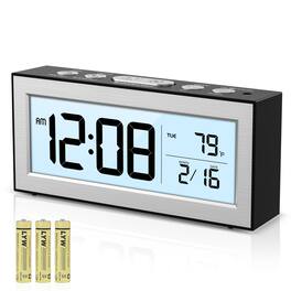 Dazzed Corner - Digital Alarm Clock with Snooze, Auto Dimming - Black