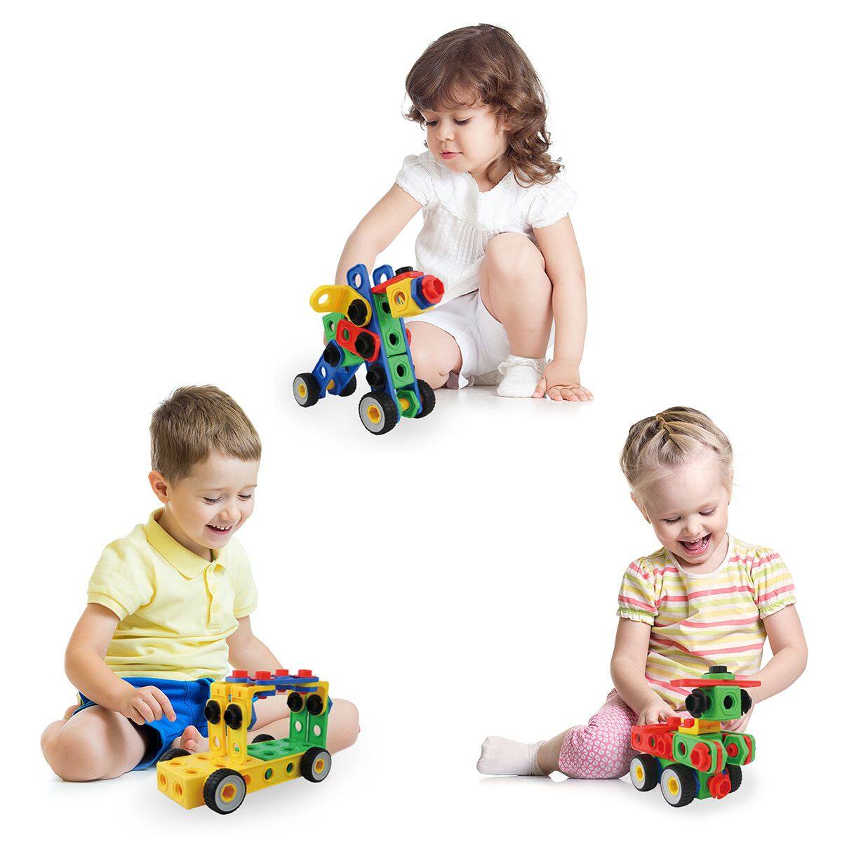 Alt View 3. PicassoTiles - PicassoTiles 201 Piece Construction Building Engineering Set, STEM Toy for Kids Age 3 and Up, PTN201.