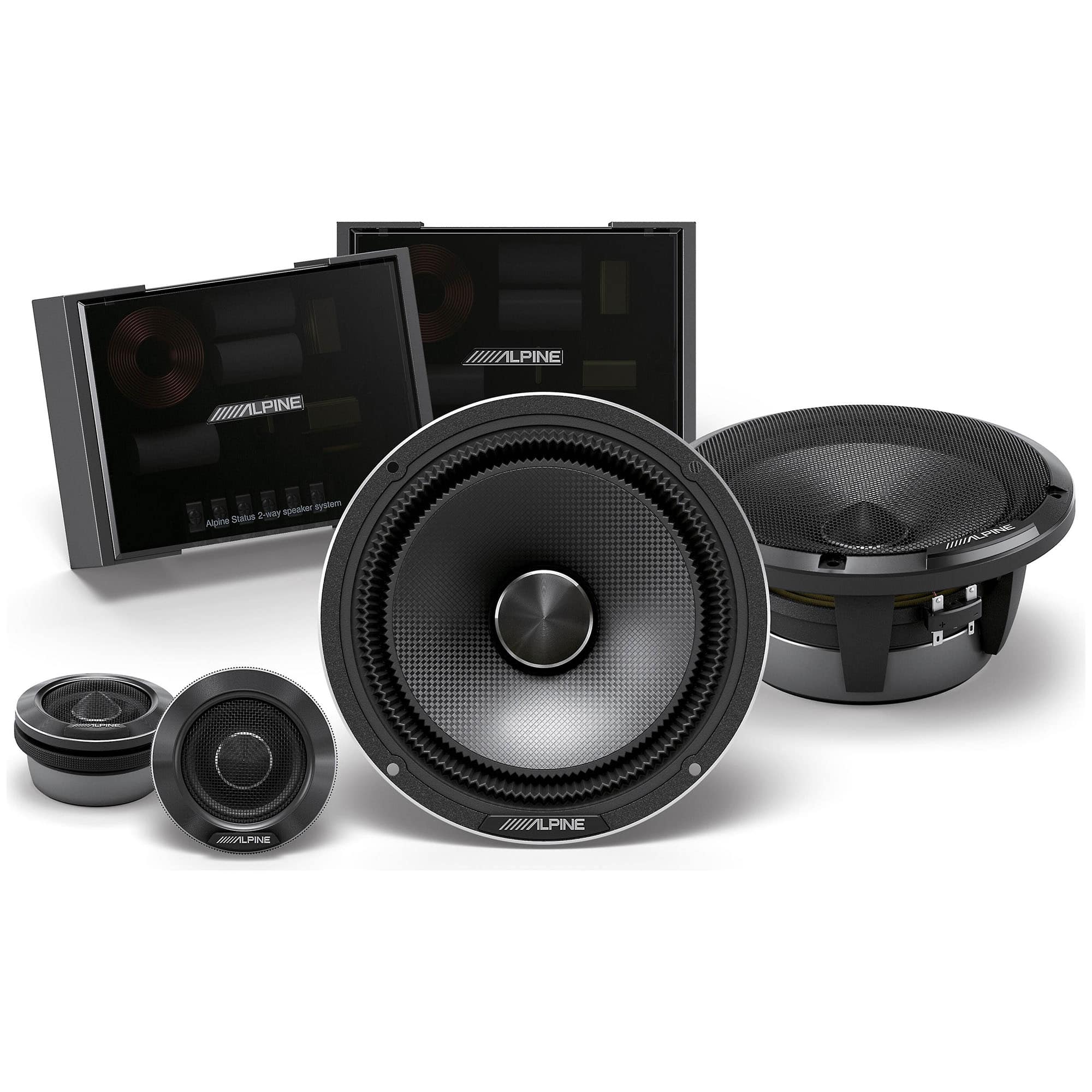 Alpine - HDZ-65C Status Hi-Res Series 6-1/2" 2-way Component Speaker System - Black/Gray