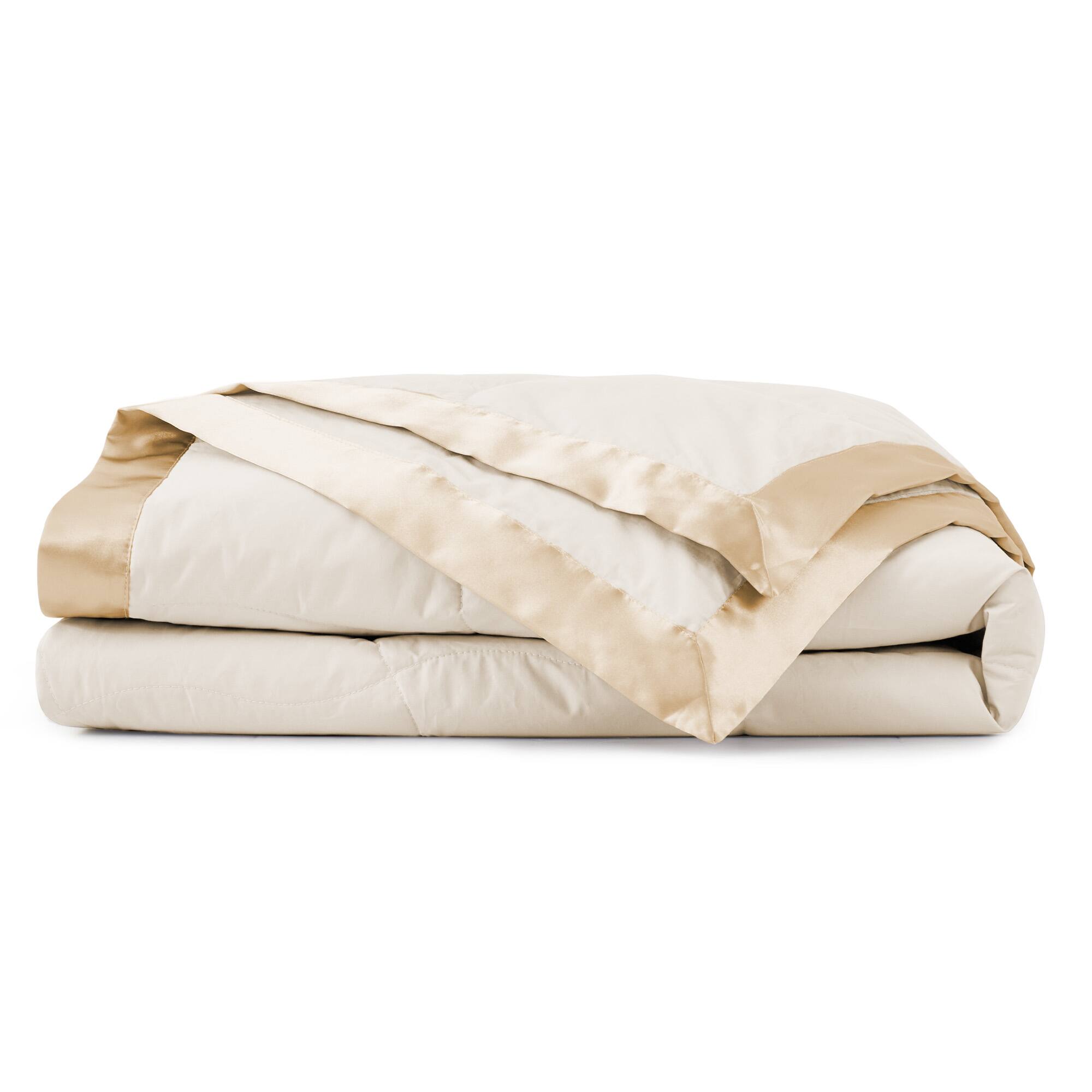 Alt View 1. Peace Nest - Peace Nest Ultra-Lightweight Down Blanket with Satin Trim, Ivory, 90x90 inches - Ivory.