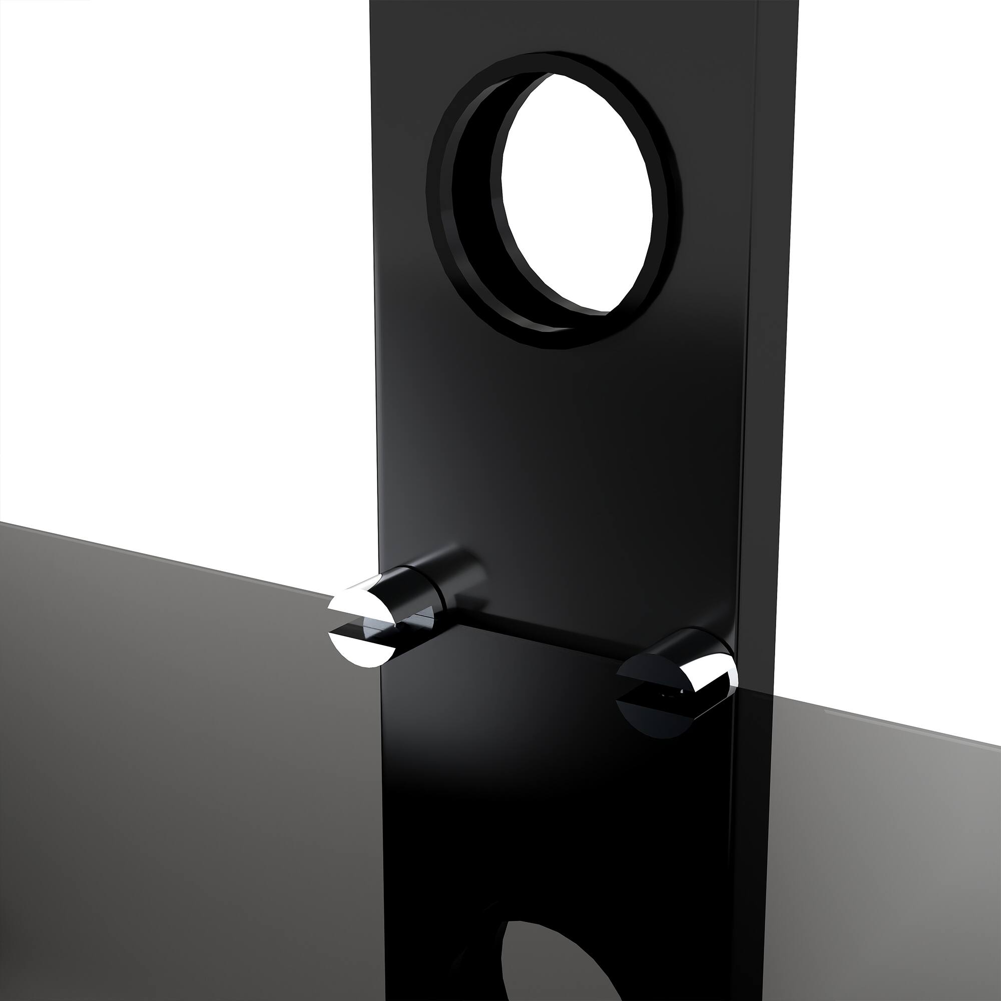 Alt View 8. Ihomeadore - Wooden Rustic Black TV Stand Adjustable Height Universal Swivel Entertainment Center With Black Tempered Glass - Black.