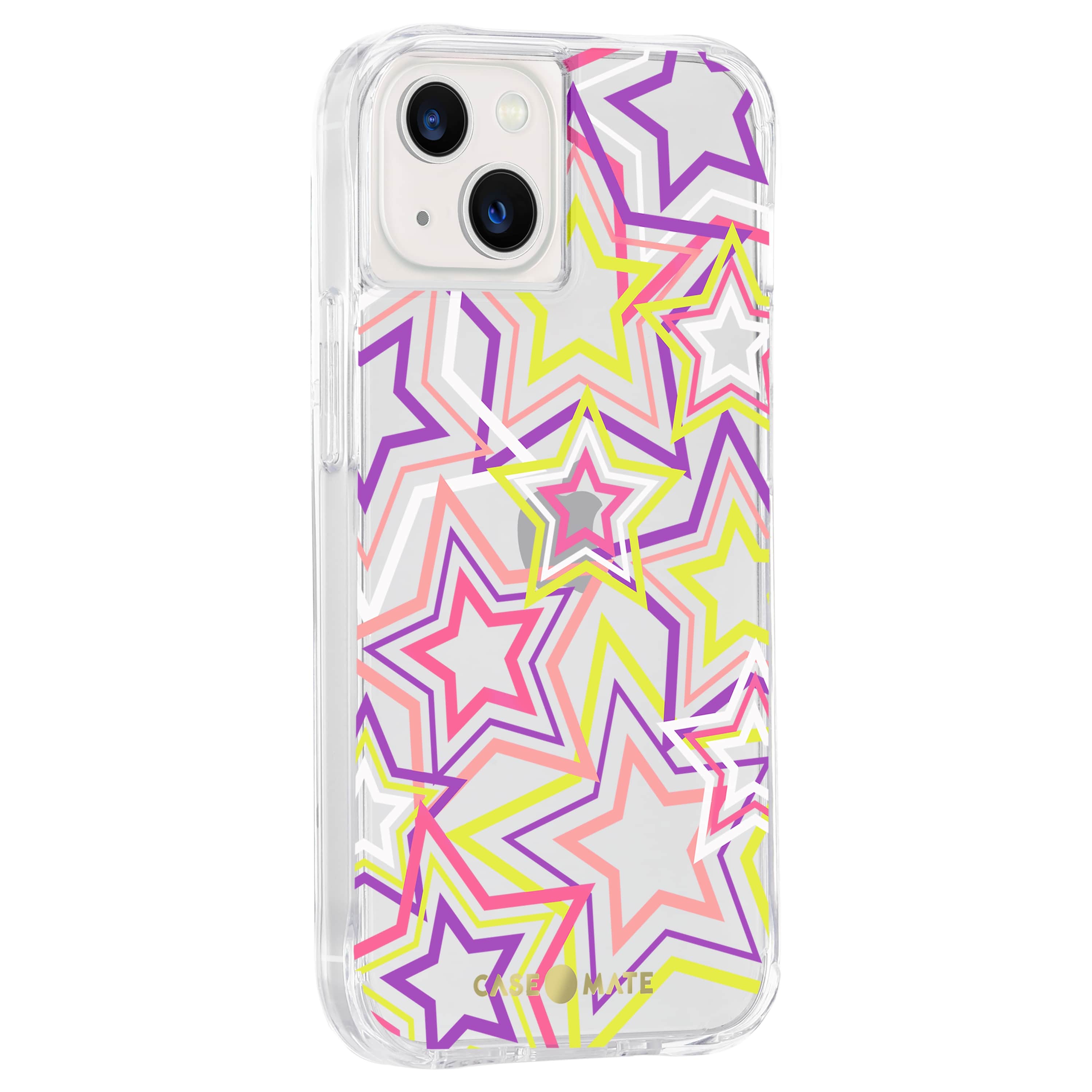 Angle. Case-Mate - Print Hardshell Case for iPhone 13 - Neon Stars.