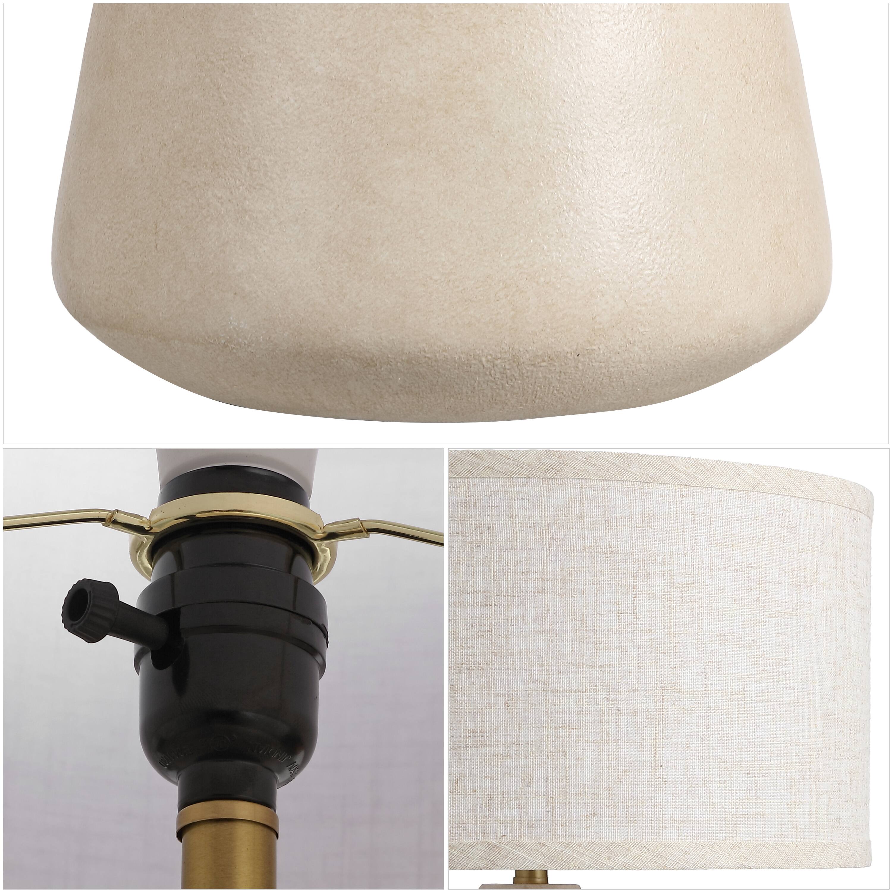 Alt View 4. Jonathan Y - Mikel 17.3 in. Organic Modern Tapered Sculptural Textured Ceramic-Look Resin LED Table Lamp, Cream (Set of 2) - Cream.