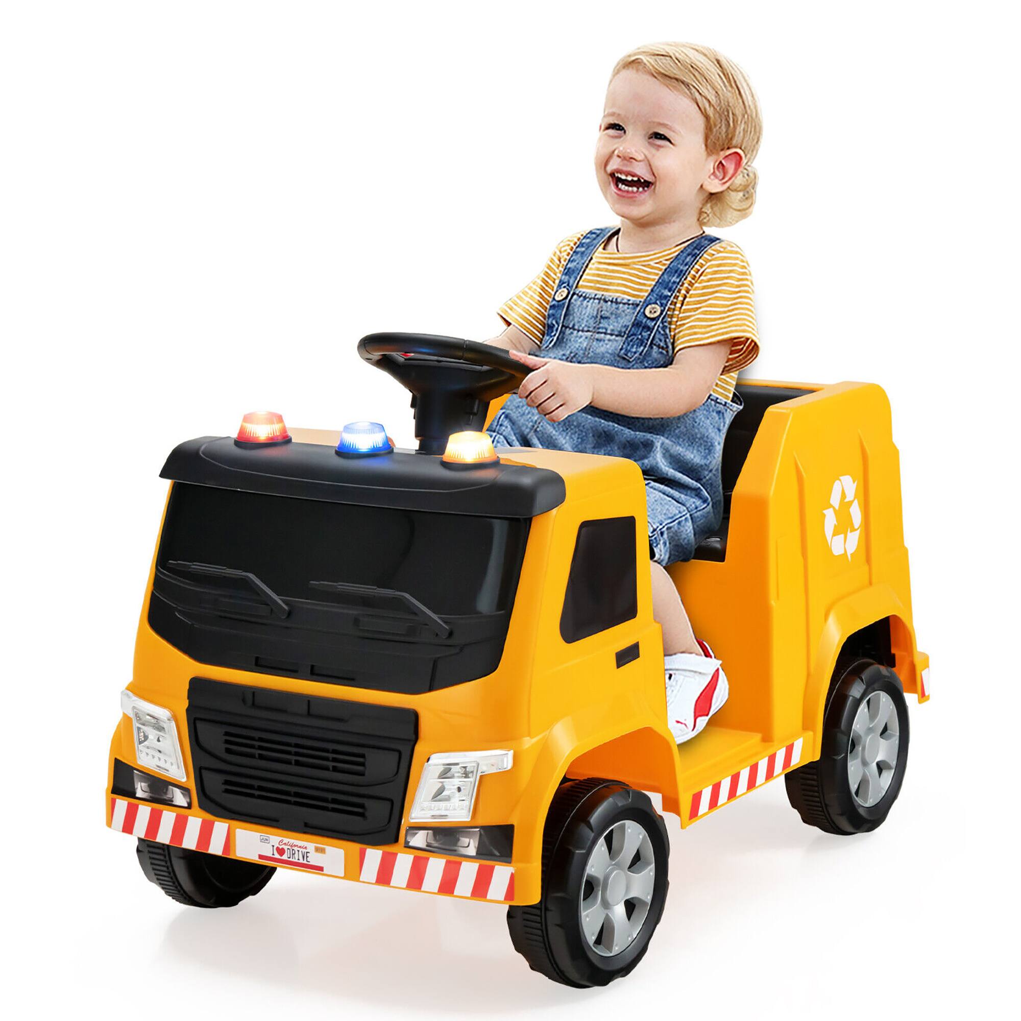 Alt View 9. Gymax - Gymax 12V Recycling Garbage Truck Electric Ride On Toy Remote w/Recycling Accessories Yellow - Yellow.