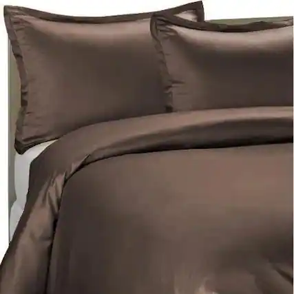 Front. Home Collection - Brielle Home 100% Premium 250TC Modal Sateen Duvet Cover Set 108" x 98" and Two 20" x 26" Shams Set Full/Queen Chocolate - Chocolate.
