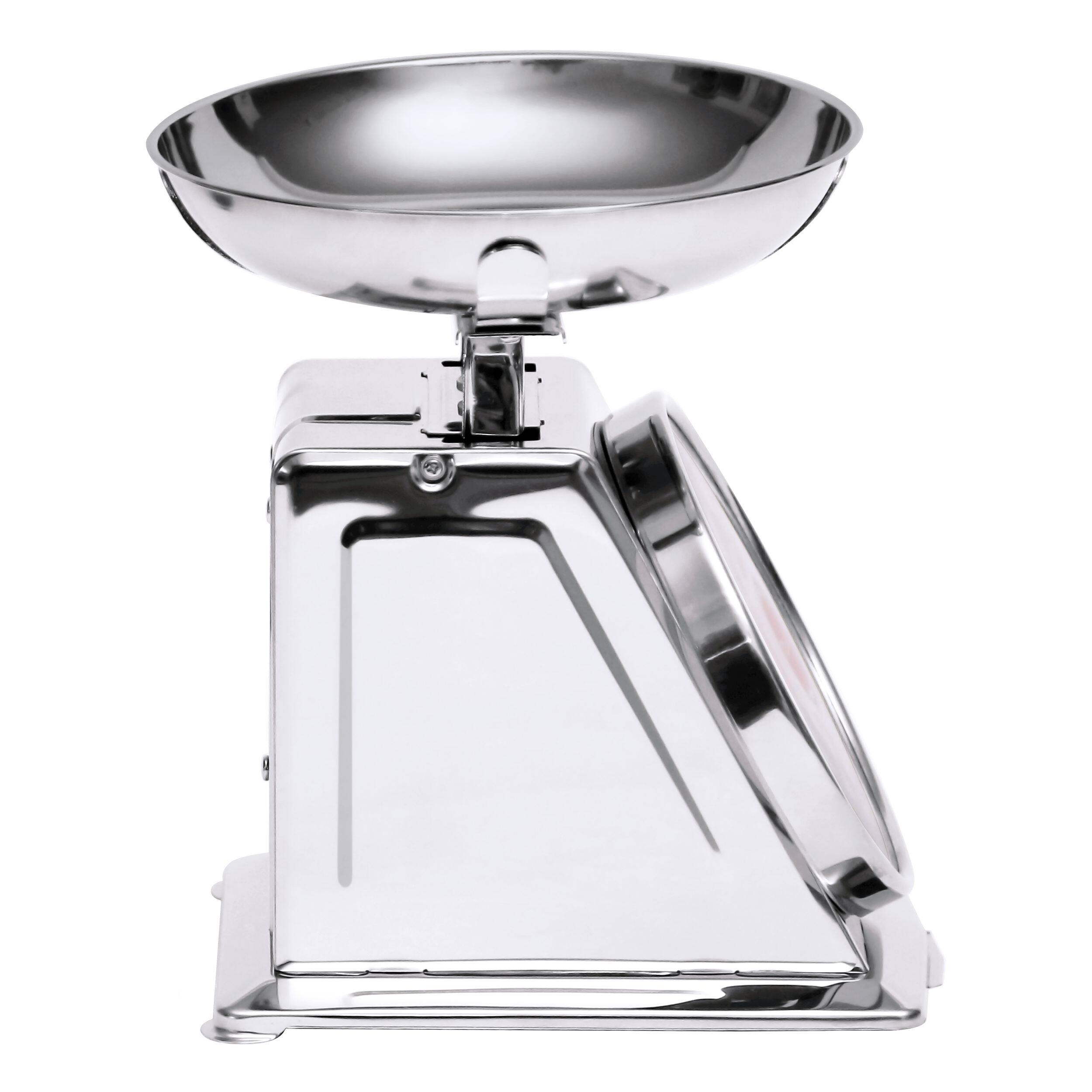 Left. Escali - Mercado Dial Scale with Bowl - Silver.