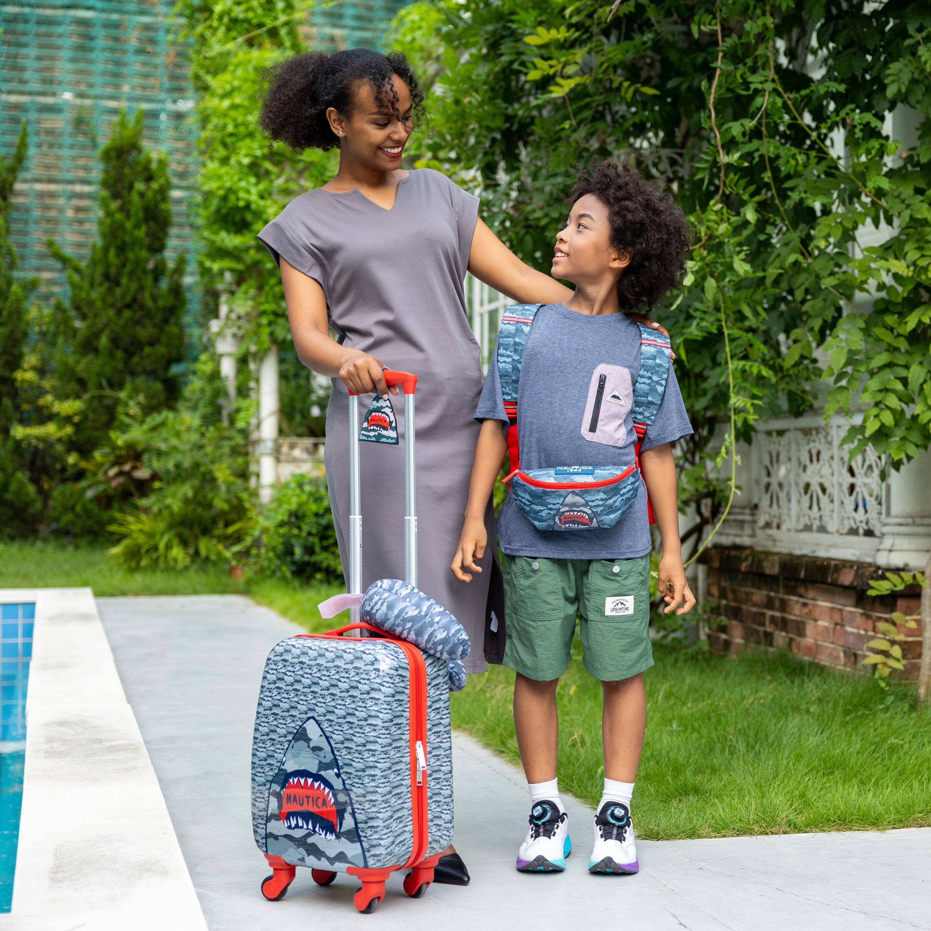 Alt View 7. Nautica - 18" Airline Approved Carry-on Suitcase - Shark Attack.