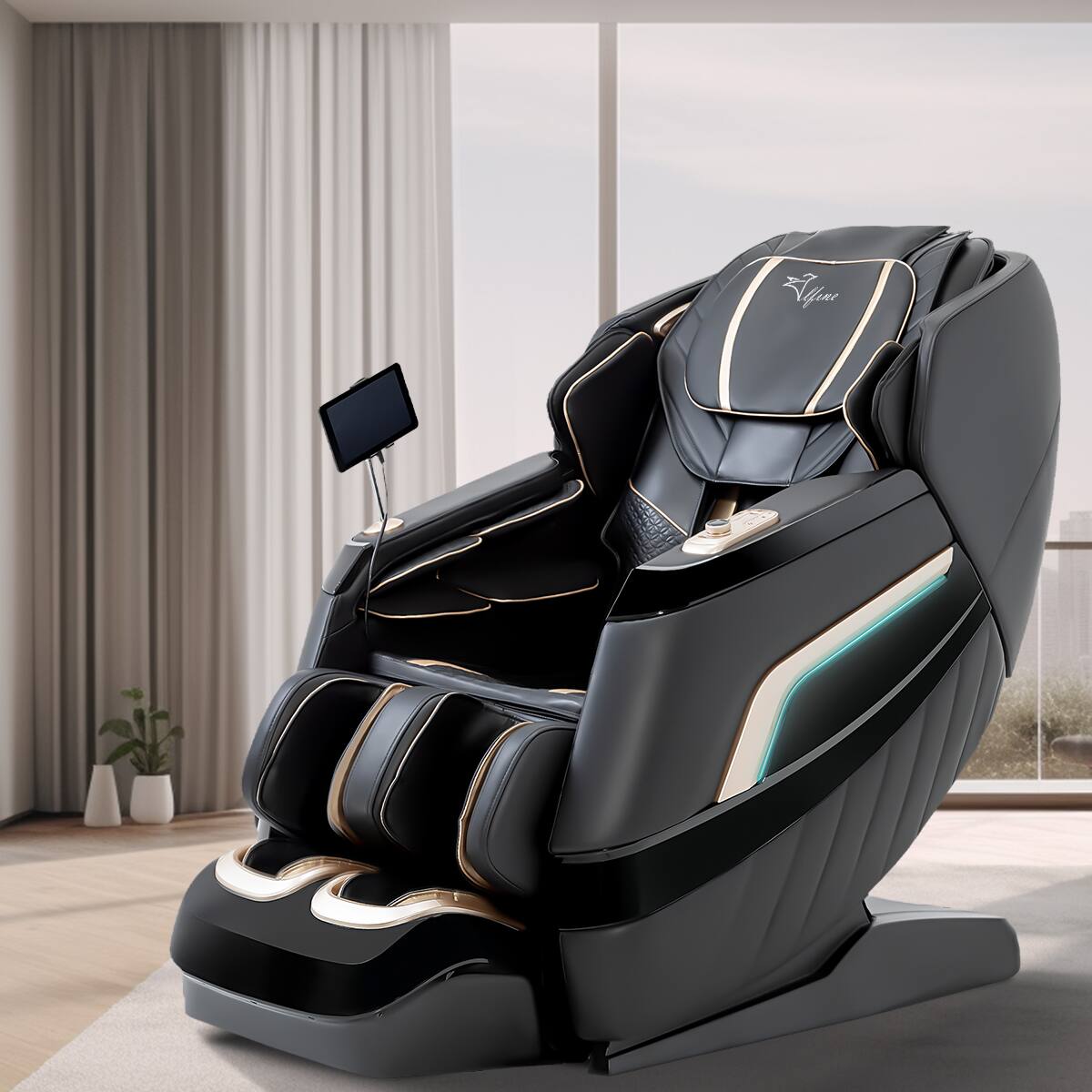 Alt View 8. Alfine - Alfine A66 4D Full Body Massage Chair – Made in The U.S.A. with U.S. & Imported Material - Black.