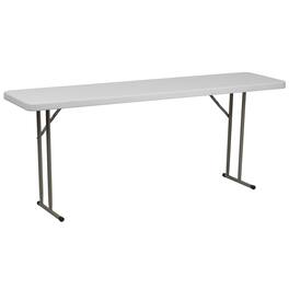 Emma + Oliver - 70.8 Inch Plastic Folding Training Table - Granite White