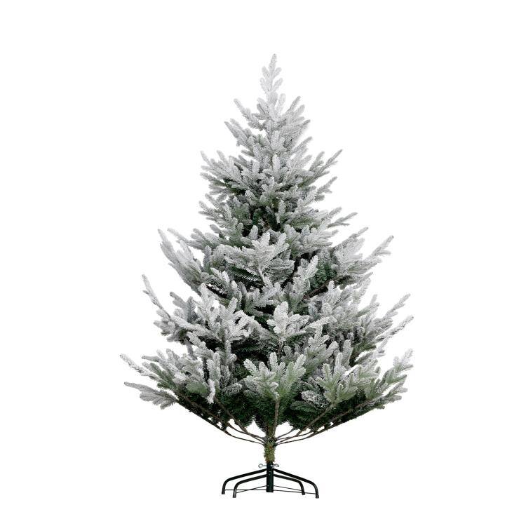 Front. PULUZ - 6 FT Artificial Christmas Tree, Flocked Hinged Xmas Tree with 795 Tips, Steel Base, Auto Open - Green.