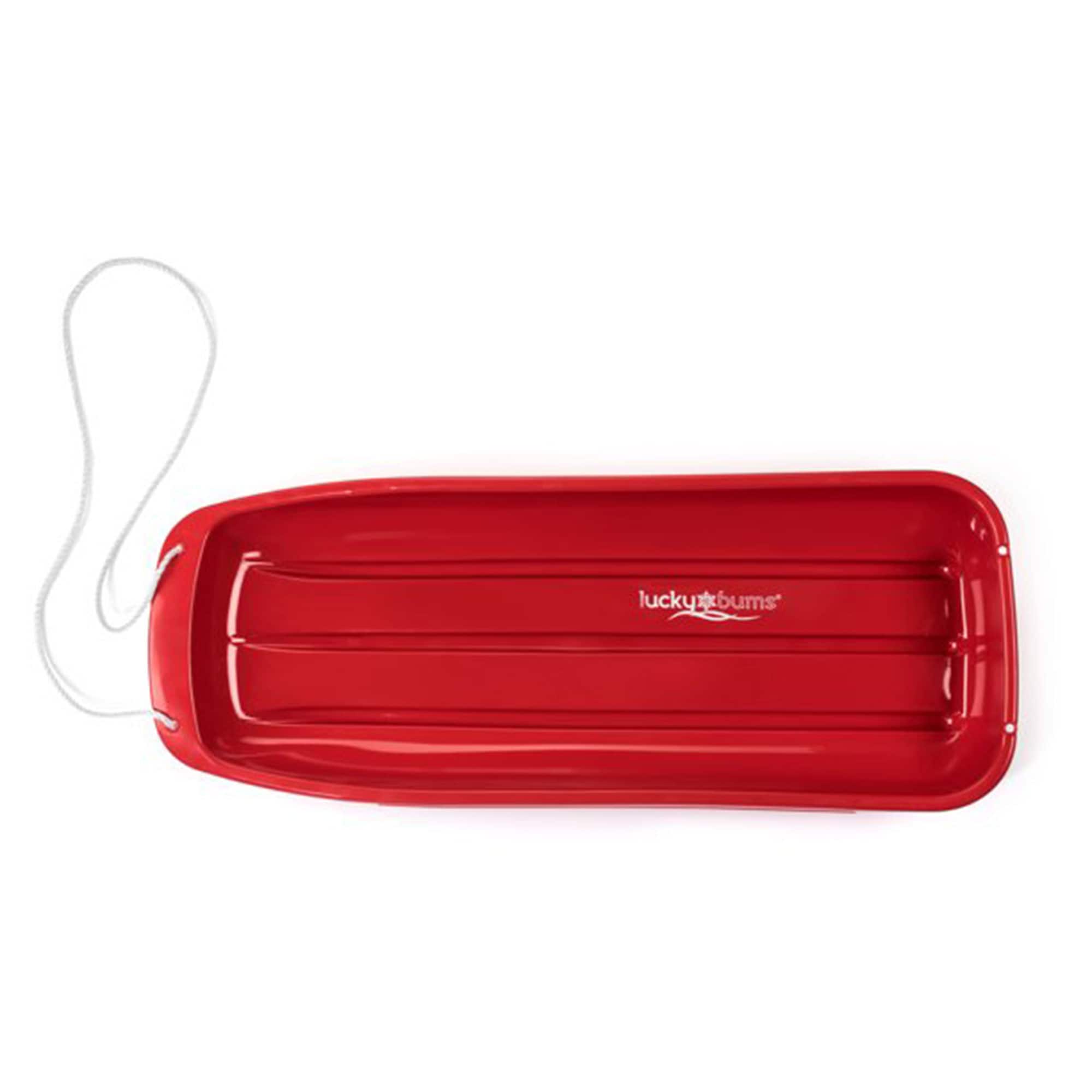 Lucky Bums - Kids 48 Inch 1 Person Plastic Snow Toboggan Sled with Pull Rope - Red price history on PriceWatchPro