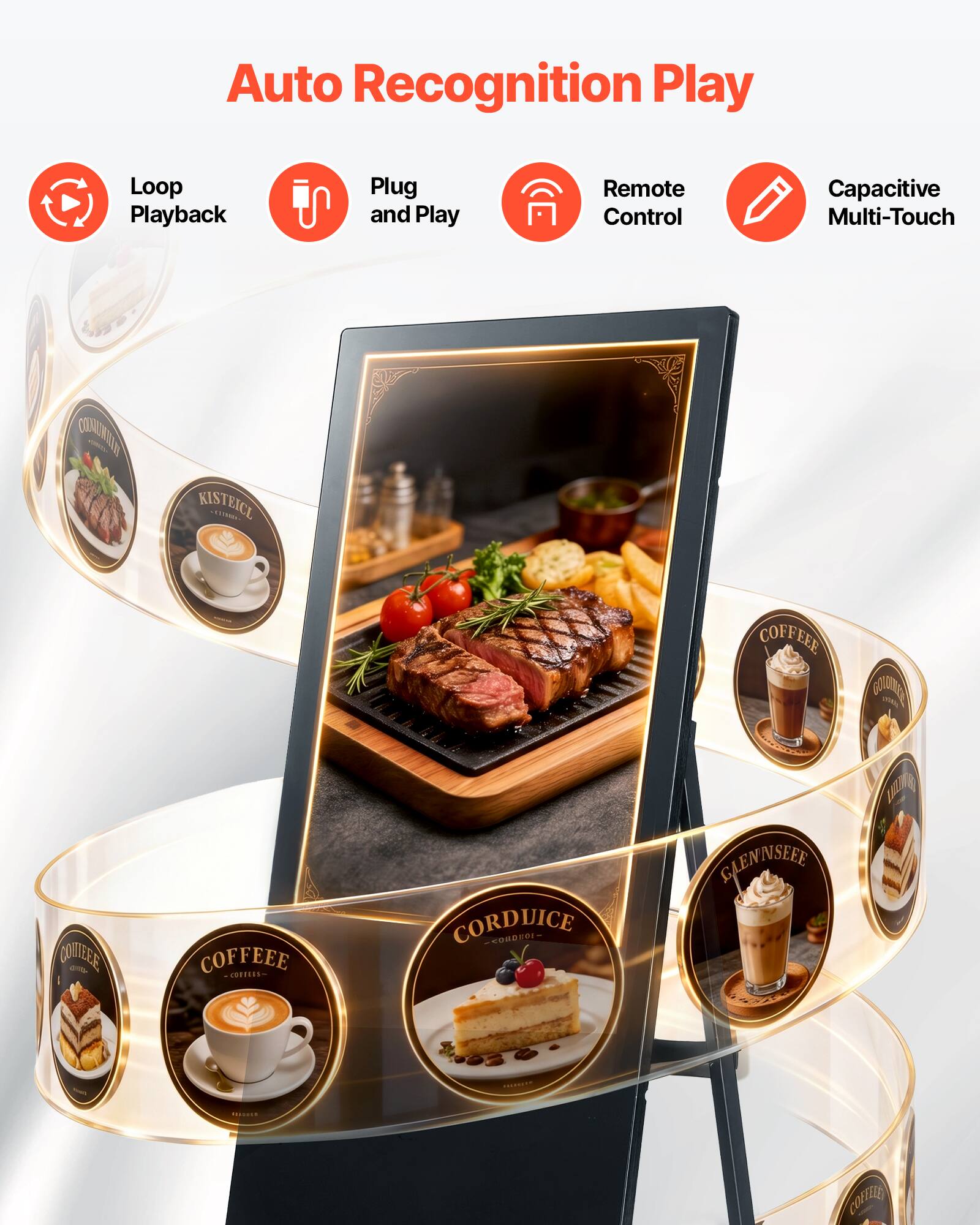 Auto Recognition Play  
Loop Playback  
Plug and Play  
Remote Control  
Capacitive Multi-Touch  
KISTEICL VIULEURER  
COFFEEE  
GOODLE  
CROTREE om.  
COFFEEE confils  
CORDUICE ADRONOTI  
GLENNSEEE  
JULLING  
ASIDUCTS  
RIBEE  
COFFEEE
