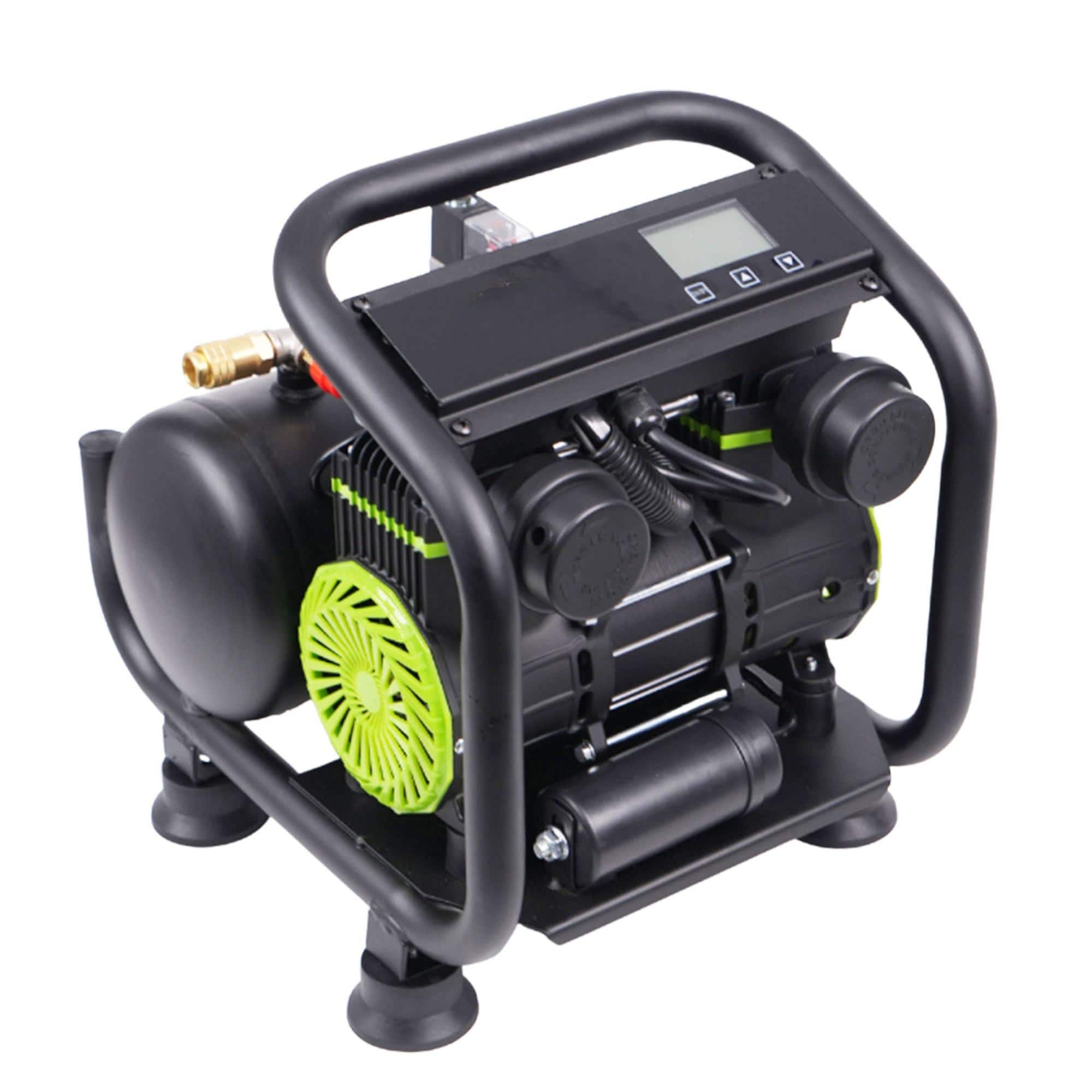 JETRANSPORT - Mzb Ultra Quiet Air Compressor 110v/60hz Max 115psi Steel Tanks Oil-free 70db Noise Level With Wheels For S - Default