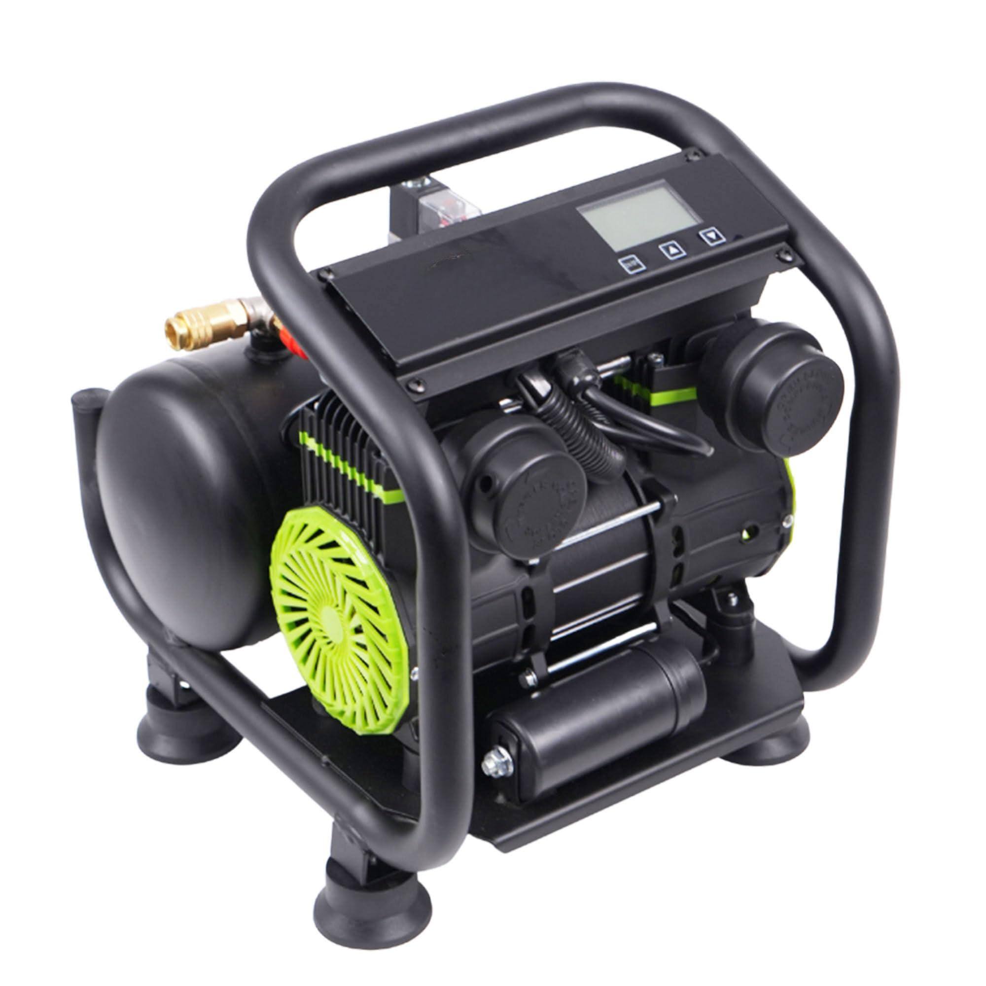 Front. JETRANSPORT - Mzb Ultra Quiet Air Compressor 110v/60hz Max 115psi Steel Tanks Oil-free 70db Noise Level With Wheels For S - Default.