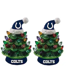 Evergreen Enterprises - Indianapolis Colts 2-Pack 4" Ceramic LED Christmas Tree Set - Multicolor
