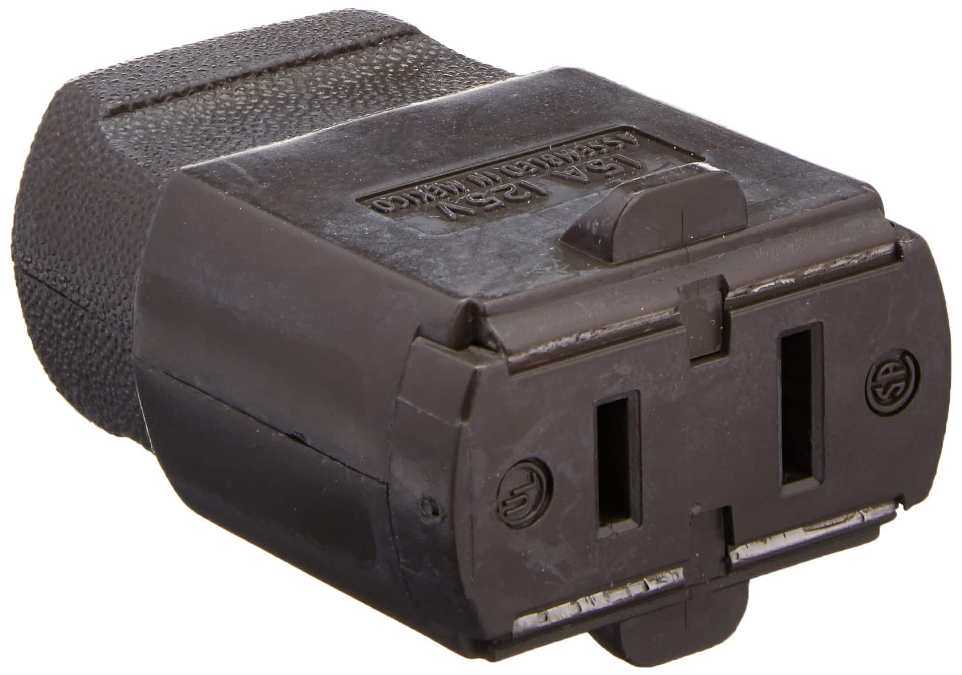 Leviton - Commercial and Residential Thermoplastic Ground/Straight Blade Connector 1-15R - Brown