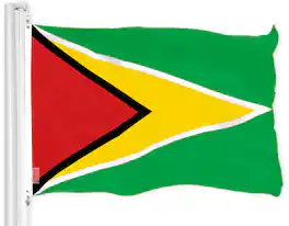 G128 - Guyana Flag 3x5 ft - 150D Polyester, Brass Grommets, Indoor/Outdoor - Assorted Colors