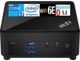 MSI - Cubi 5 Mini Desktop (Intel i7-1255U, 64GB DDR4, 2TB PCIe SSD, Intel Iris Xe, Thunderbolt 4, WiFi 6E, Win 11 Pro) - Black