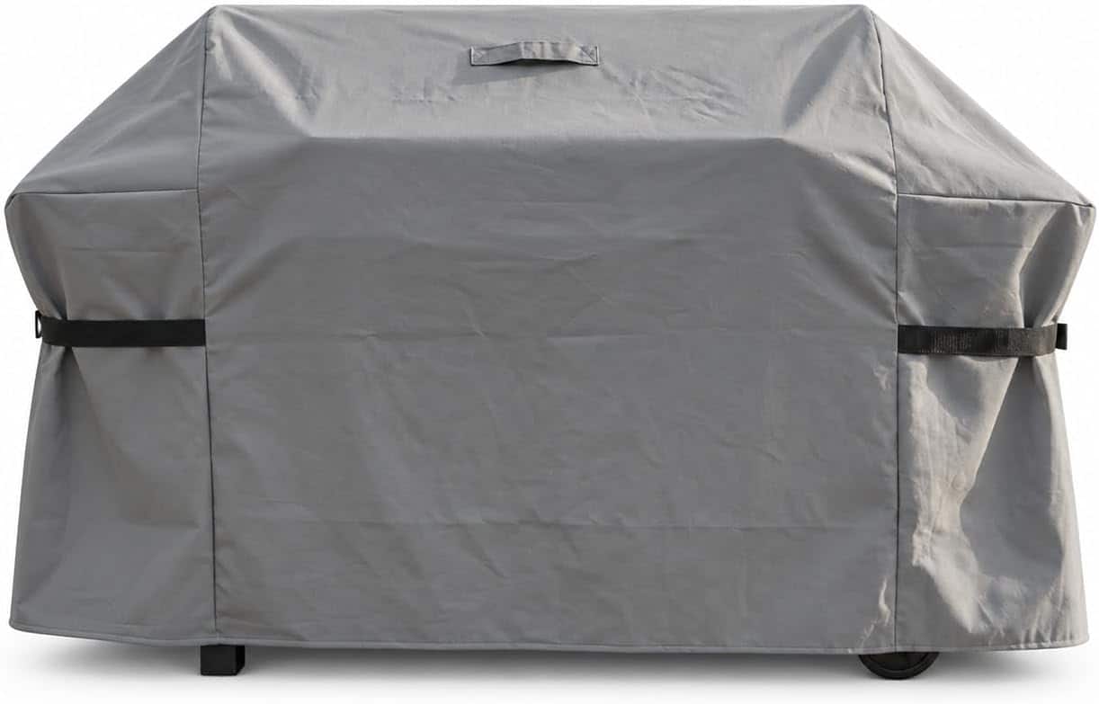 Front. KHOMO GEAR - Grill Cover 72 Inch Waterproof, Heavy Duty BBQ Gas Grill Cover with Air Vents and Tool Pocket - 72"W x 24"D x 51"H - Gray.