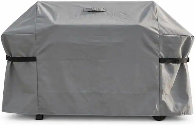 Front. KHOMO GEAR - Grill Cover 72 Inch Waterproof, Heavy Duty BBQ Gas Grill Cover with Air Vents and Tool Pocket - 72"W x 24"D x 51"H - Gray.