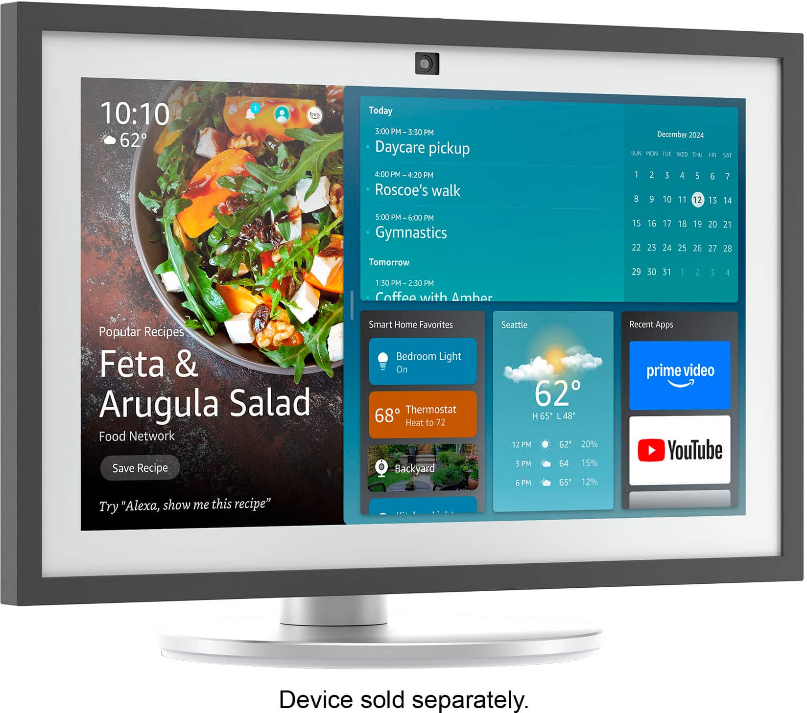 Amazon - Stand for Echo Show 15 | Premium Adjustable Stand with 360 Swivel for the Echo Show 15 (sold separately) - Aluminium