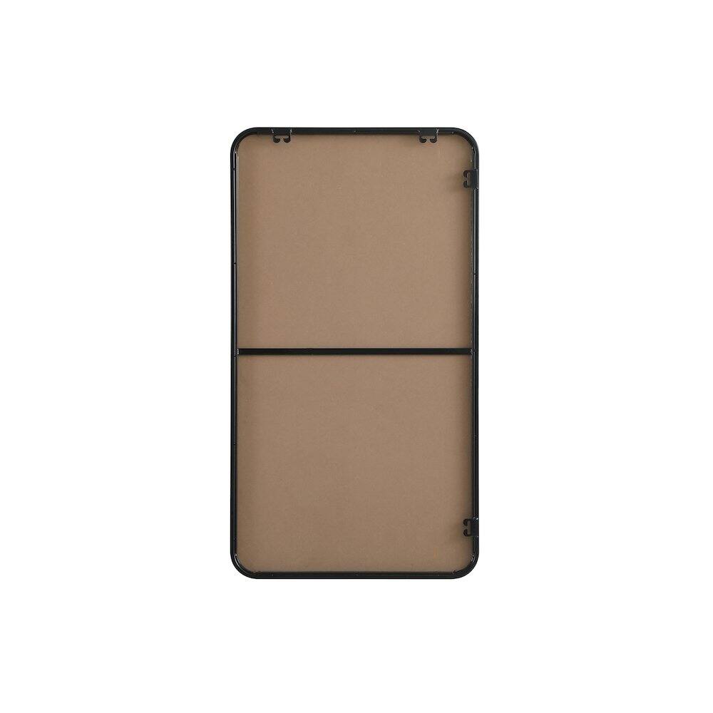 Angle. Elegant Decor - Contour Metal Rectangle Mirror 22x40 in Black - Black.
