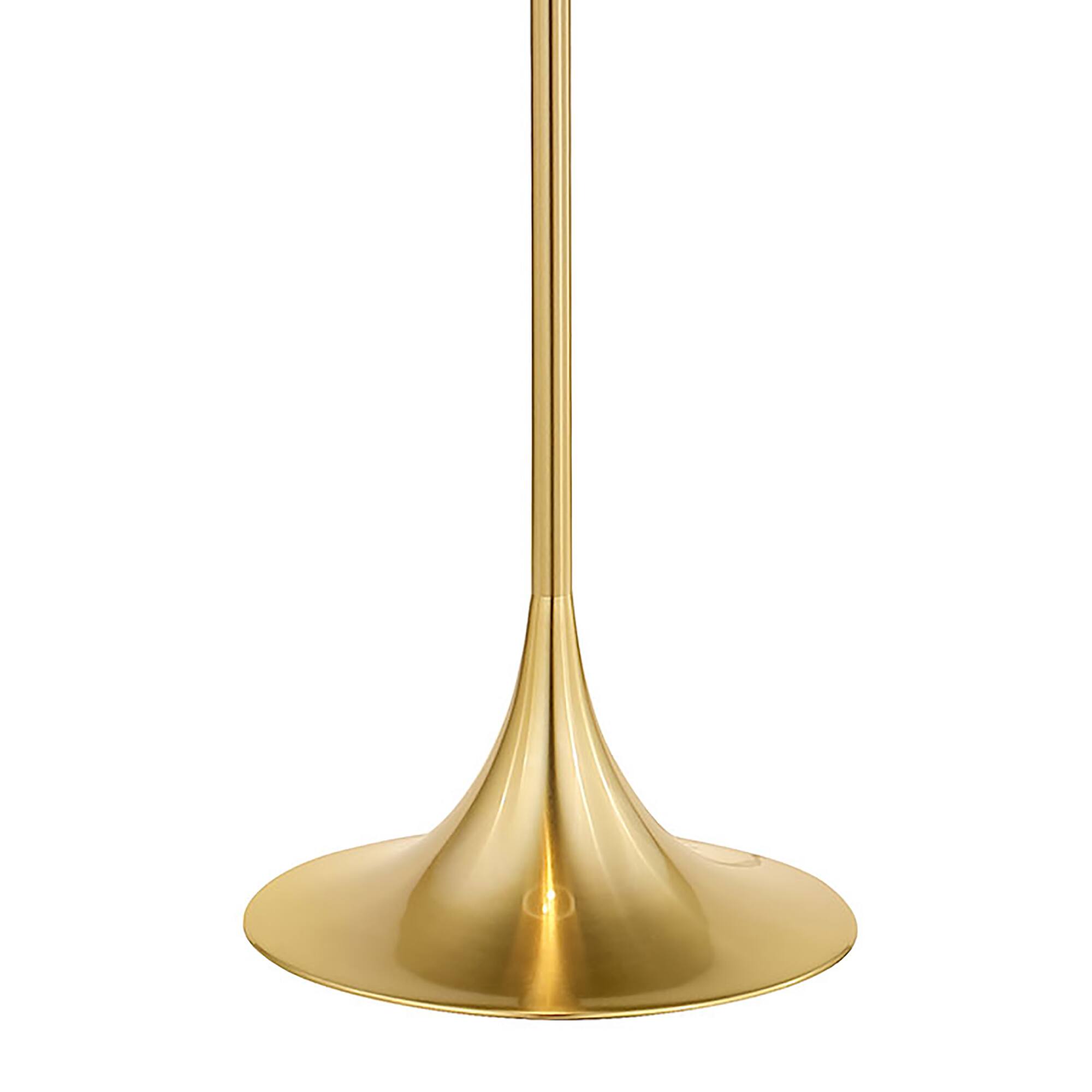 Back. APRILSOUL - Bellflower Gold Drum Shade Metal Floor Lamp.