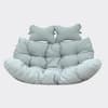 Front. LeisureMod - LeisureMod 2-Person Egg Chair Cushion with Headrest - Folding Double Swing Chair Replacement Pad, Weather-Resistant - Light Grey.